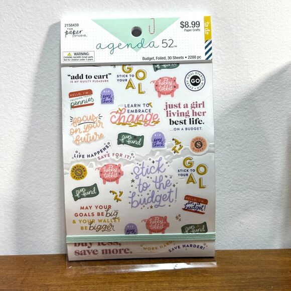 Agenda 52 Sticker Book Budget Foiled 2288 Pieces Planner Expenses Budgeting - Picture 1 of 16